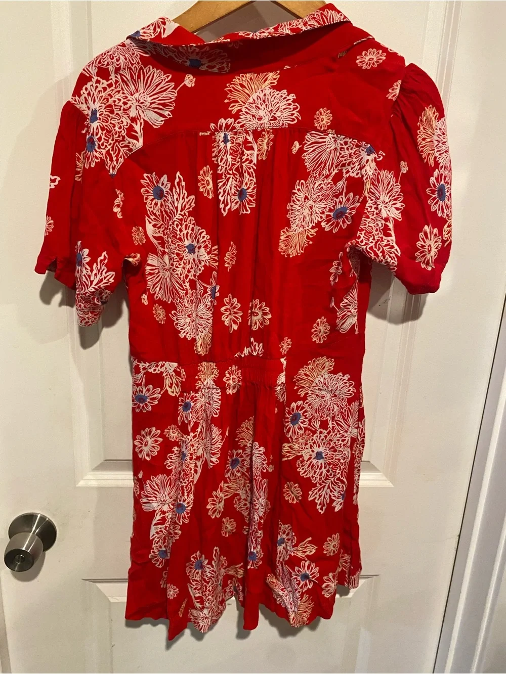 Free People Floral Midi Red Dress Size Medium